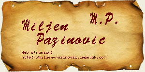 Miljen Pažinović vizit kartica